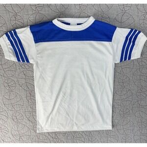Deadstock VTG Alore Single Stitch Blue/White Retro Ringer Shirt Youth 14-16 USA